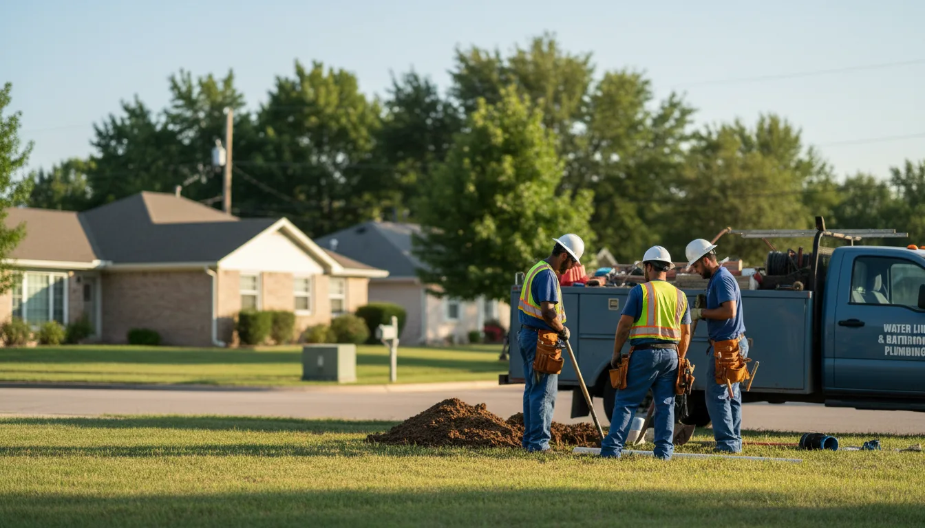 Residential water line and bathroom plumbing service in Bowers, PA